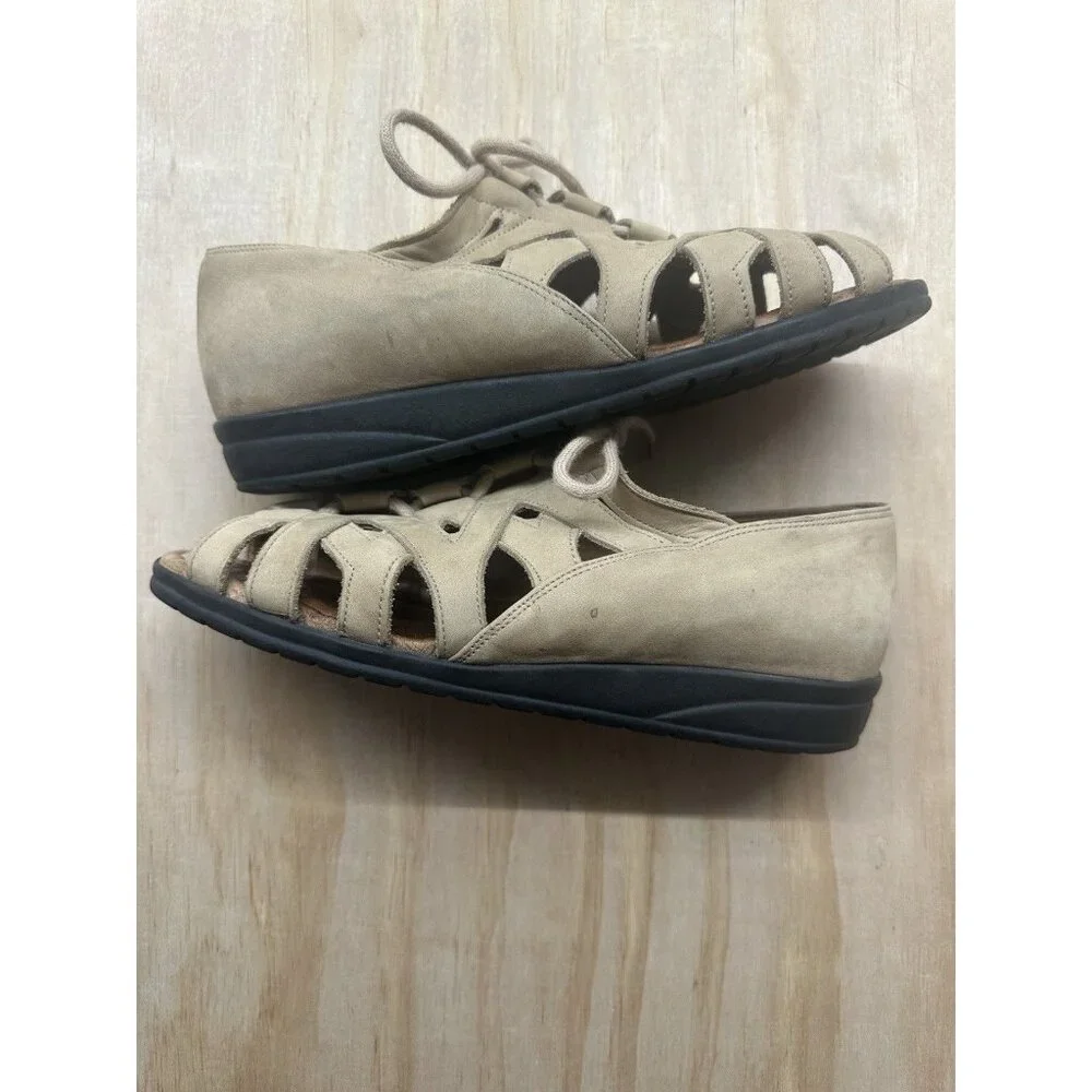 BEAUTIFEEL WOMENS PAYTON COMFY DRESSY SANDAL Size 37 / 6.5 Heel‎ Riso Suede